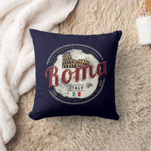 Coussin Rome Italie Retro Colisée Vintage