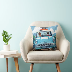 Coussin Ron & HARRY POTTER™ en voiture volante pour Poudla