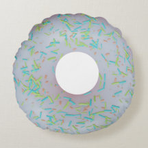 Coussin rond à beignets glacé blanc