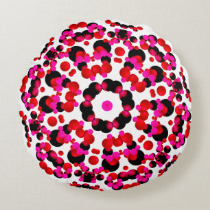 Coussin rond à motifs ornementaux