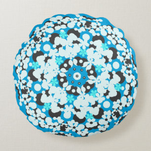 Coussin rond à motifs ornementaux
