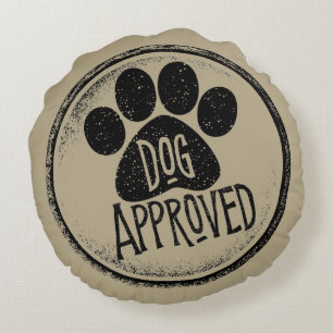 Coussin rond approuvé par chien