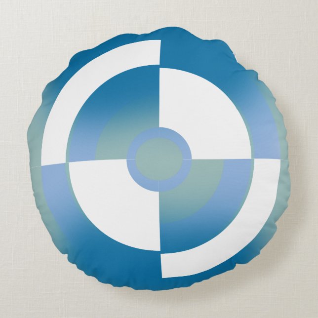 Coussin rond avec conception circulaire Abstraite (Dos)