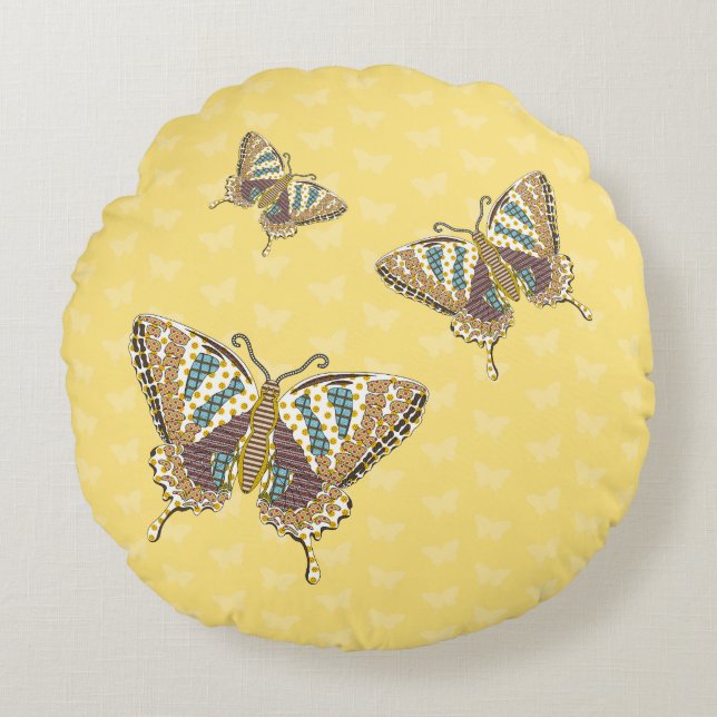 Coussin rond Aztec Swallowtail (Devant)