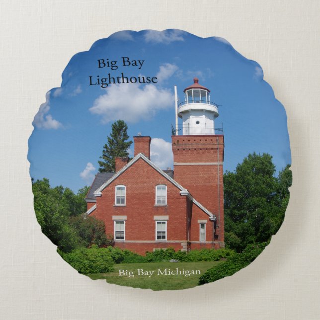 Coussin rond Big Bay Lighthouse (Devant)