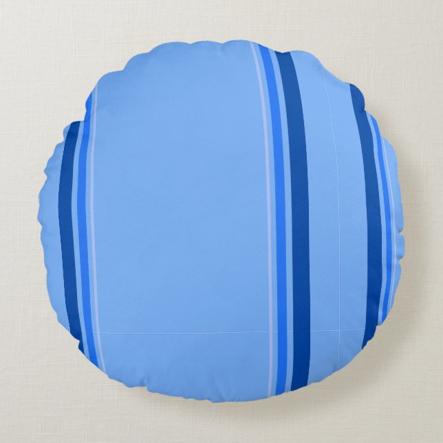 Coussin rond bleu (Devant)