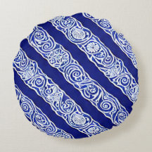 Coussin rond Blue Elegance