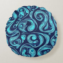 Coussin rond Blue Hues