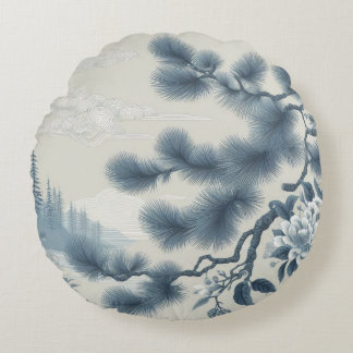 Coussin rond botanique - Élégance inspirée de la n