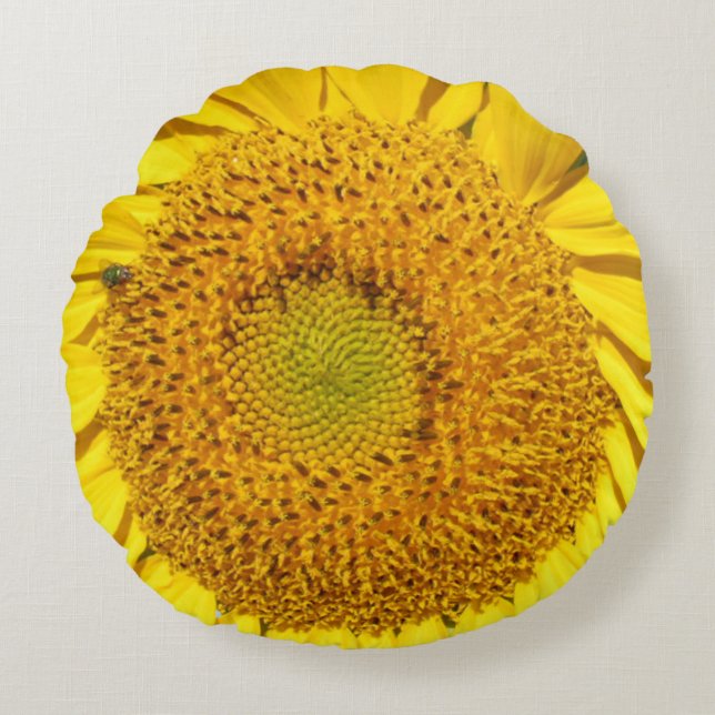 Coussin rond - Centre tournesol (Devant)