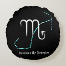 Coussin rond constellation du zodiaque Scorpion