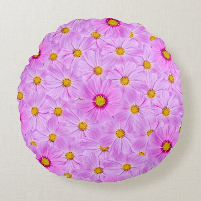 Coussin rond coupe rose florissant (Devant)