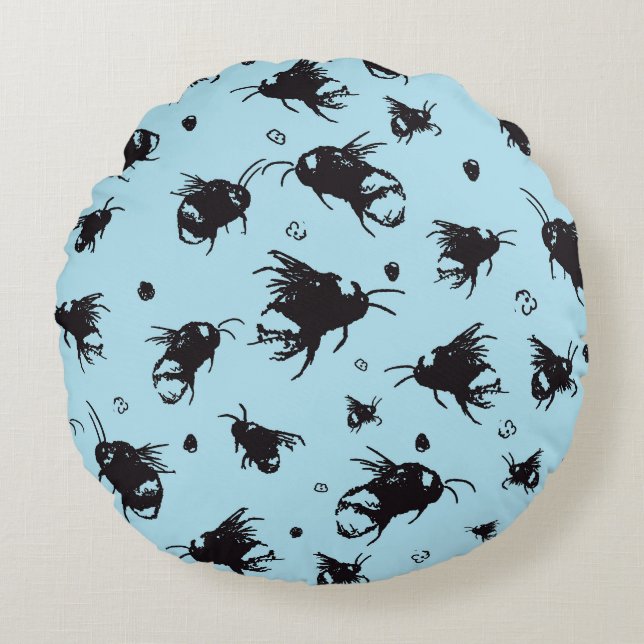 Coussin rond d'abeilles | Cadeau d'anniversaire mi (Devant)