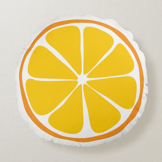 Coussin rond d'agrumes d'été (Devant)