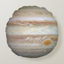 Coussin rond d'aquarelle de la planète Jupiter