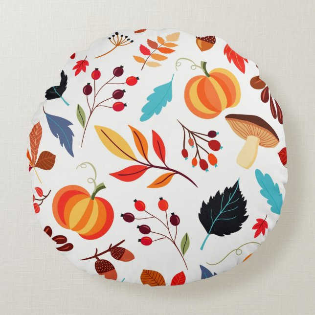 Coussin rond d'automne (Devant)