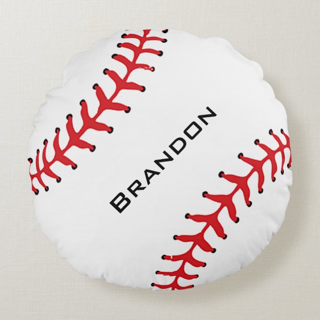 Coussin rond de conception de base-ball (Devant)