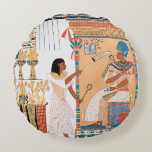 Coussin rond de design royal égyptien