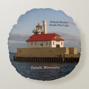 Coussin rond de Duluth Harbour South Pier