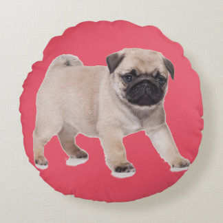 Coussin rond de jet de chiot de carlin