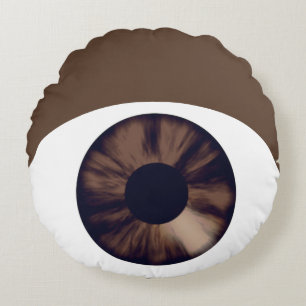 Coussin rond de la peau foncée de l'oeil Brown