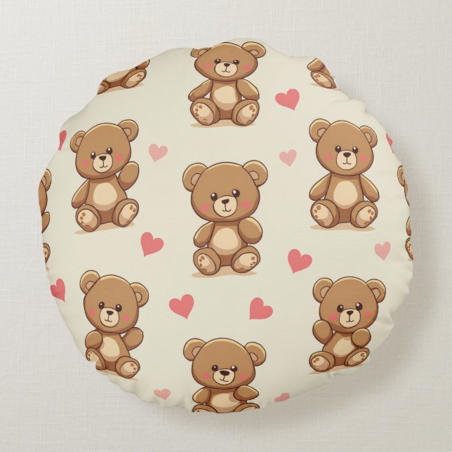coussin rond de l'ours mignon (Dos)