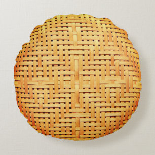Coussin rond de rattan
