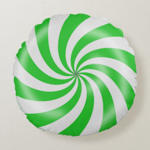 Coussin rond de sucrerie de conception verte et