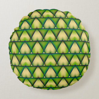 coussin rond de texture verte géométrique Abstrait