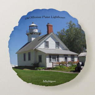 Coussin rond de vieux de mission phare de point