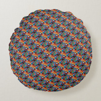 Coussin rond de "zigzag"