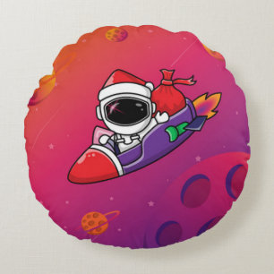Coussin rond des astronautes de Noël