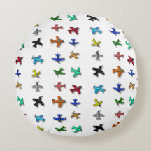 Coussin rond des plans de jouets