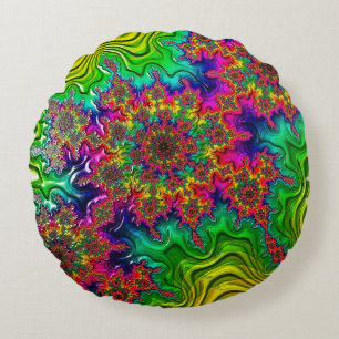 Coussin rond d'explosion couleur Mandelbrot