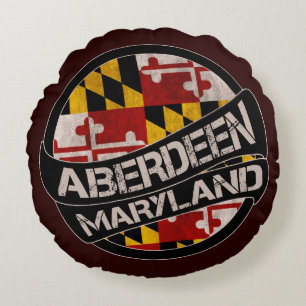 Coussin rond du drapeau du Maryland d'Aberdeen