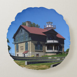 Coussin rond du phare de Michigan City
