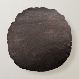 Coussin rond en bois Brown foncé
