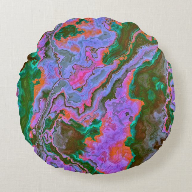 Coussin rond en marbre aigre (Devant)