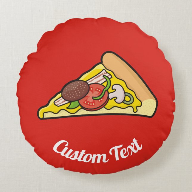 Coussin rond en tranche de pizza (Devant)