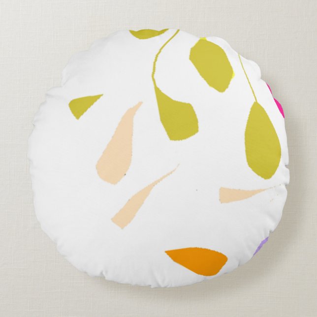 Coussin rond feuilles d'olive (Devant)