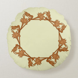 Coussin rond - Feuilles en cercle (octogone)