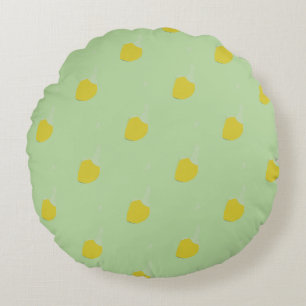 Coussin rond feuilles forestiers