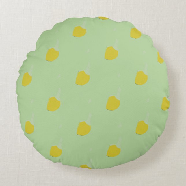 Coussin rond feuilles forestiers (Devant)