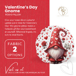 Coussin rond gnome de la Saint-Valentin