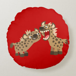 Coussin rond Hyenas aux gros teintes
