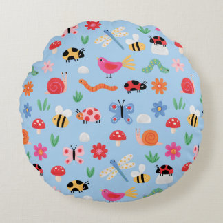 Coussin Rond Insectes