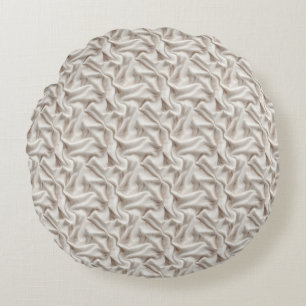 Coussin rond jeté en sherpa beige neutre, crème et