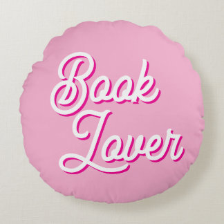Coussin rond jeté pour amoureux des livres rose co