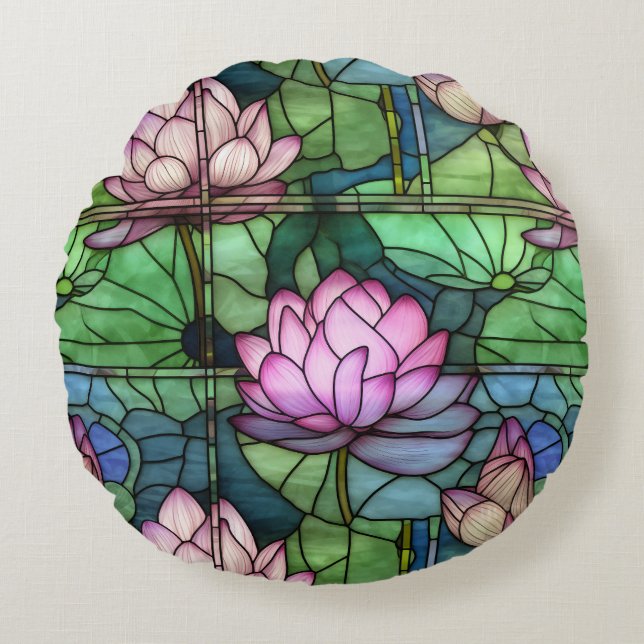 Coussin rond Lotus en verre (Devant)