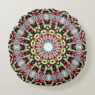 Coussin rond Mandala ronde motif kaleidoscope re